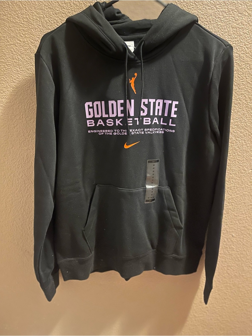 Nike Black Golden State Basketball Crewneck Hoodie with Purple and Orange Logo